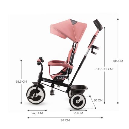 KINDERKRAFT - Tricycle enfant ASTON Rose rose