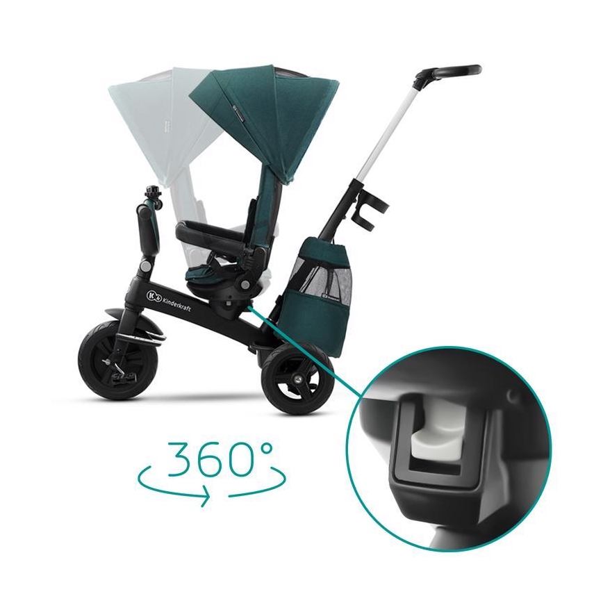 KINDERKRAFT - Tricycle pour enfants 5v1 EASYTWIST vert/noir
