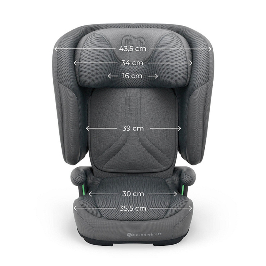 KINDERKRAFT - Zusammenklappbarer Kindersitz UNITY 2 i-Size 100-150 cm grau