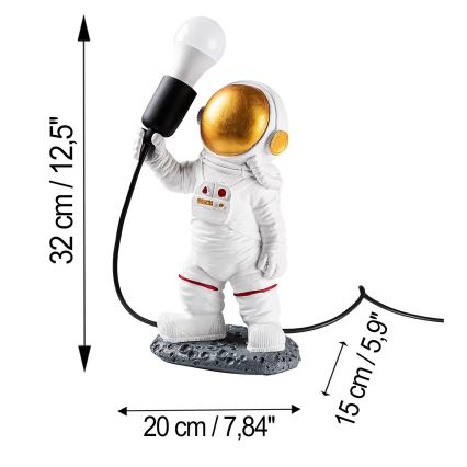 Kinderlampe ASTRONAUT 1xE27/40W/230V kupfer/weiß