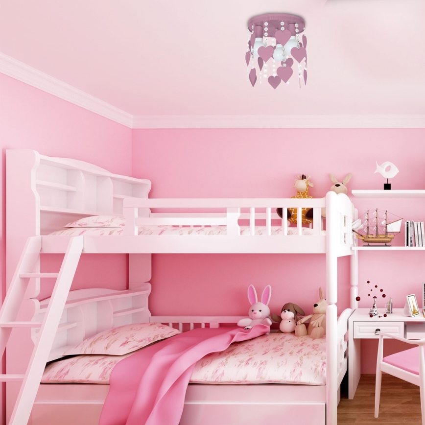 Kinderleuchte ELZA hearts 3xE27/60W/230V