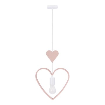 Kinderpendelleuchte HEART 1xE27/20W/230V rosa/weiß