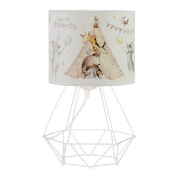 Kinderschreibtischlampe KIDS ROOM 1xE27/60W/230V Ø 18 cm, mit Tiermotiven