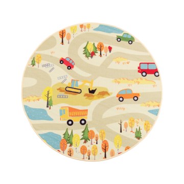 Kinderteppich STELLA STREETS 120 cm beige/Stadt