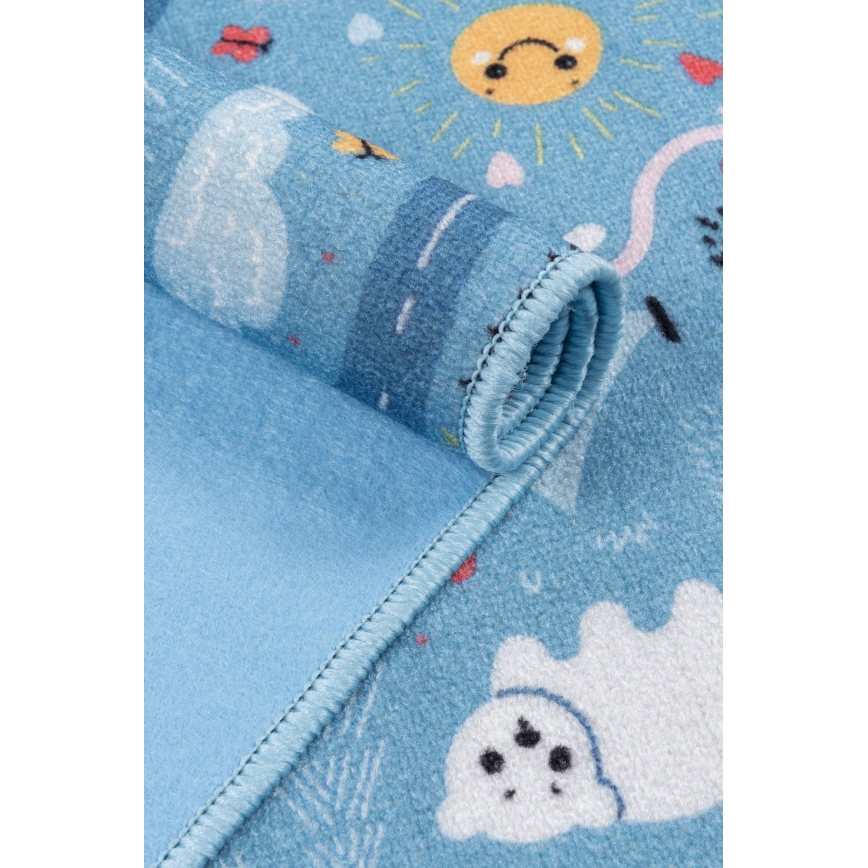 Kinderteppich STELLA STREETS 80x100 cm blau/Stadt