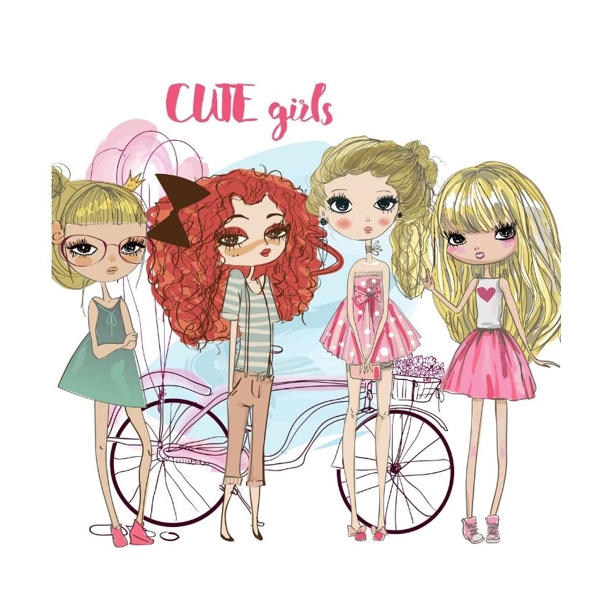 Kindertischlampe GIRLS VIBES 1xE27/60W/230V Ø 18 cm für Mädchen