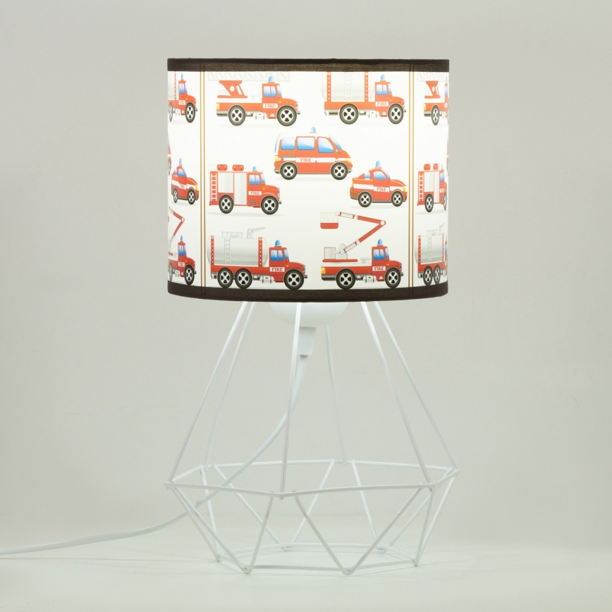 Kindertischlampe KIDS ROOM 1xE27/60W/230V Ø 18 cm mit Feuerwehrmotiv