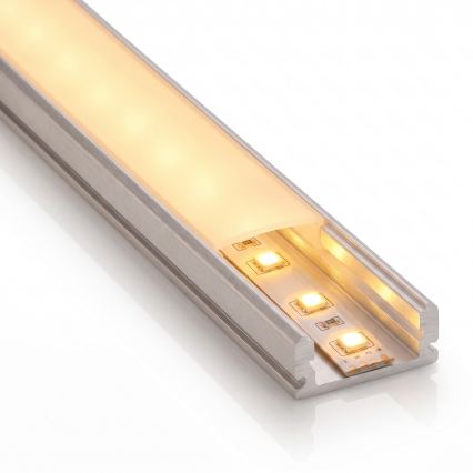 SET 1x striscia LED con sensore di movimento FLEX LED/3,6W/4xAA, 2 m + 2x profilo da incasso da 1 m, argento/bianco