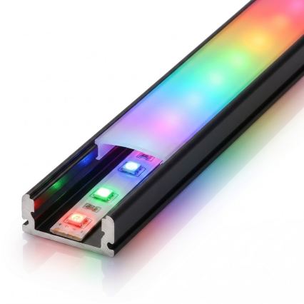 SET 1x striscia LED RGBW dimmerabile DIGITAL LED/16,5W/230V 5 m + 5x profilo da incasso 1 m nero/bianco + telecomando