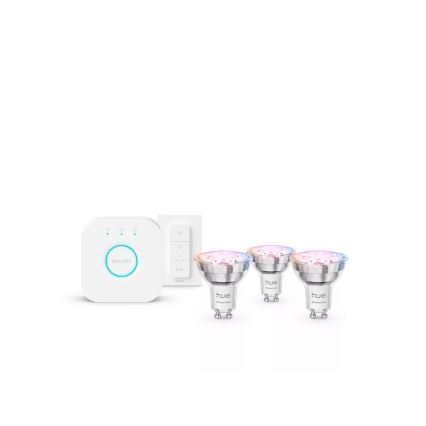 Kit base Philips Hue White And Color Ambiance Essential 3xGU10/4,7W/230V 2200-6500K + dispositivo di connessione