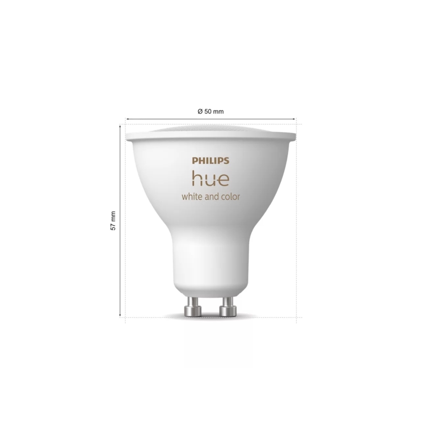 Set base Philips Hue WHITE AND COLOR AMBIANCE 3xGU10/4,2W 2000-6500K + dispositivo di collegamento