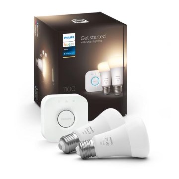 Kit base Philips Hue WHITE 2xE27/9,5W 2700K + Hue bridge