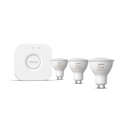 Kit de base Philips Hue WHITE AND COLOR AMBIANCE 3xGU10/5,7W/230V 2000-6500K + dispositif d'interconnexion