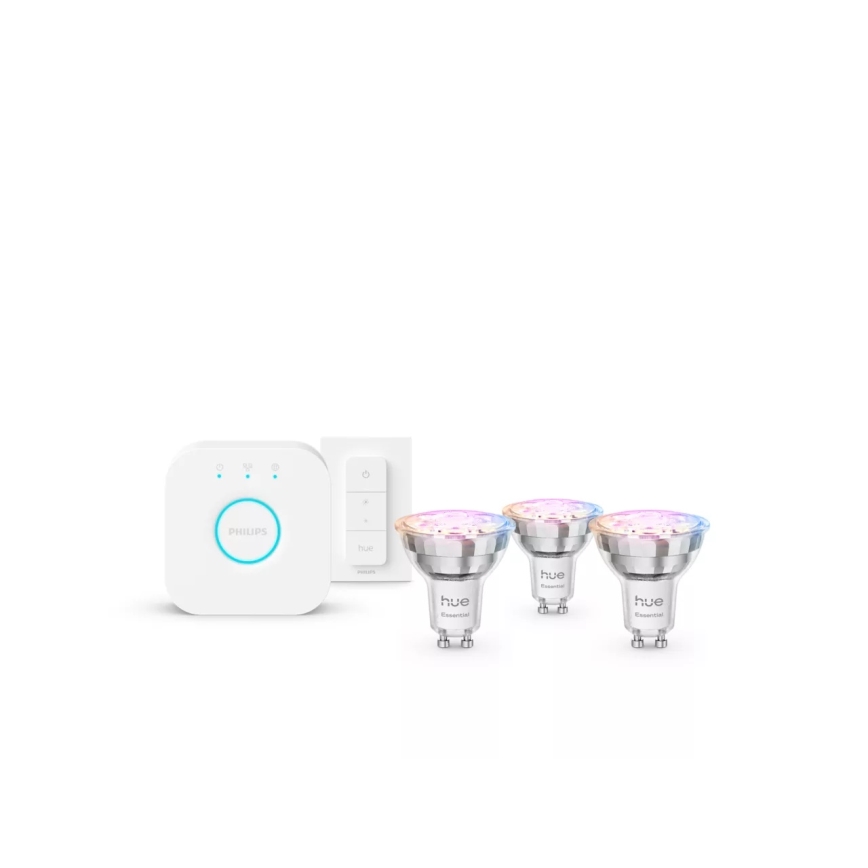 Pack de démarrage Philips Hue White And Color Ambiance Essential 3xGU10/4,7W/230V 2200-6500K + Hue Bridge