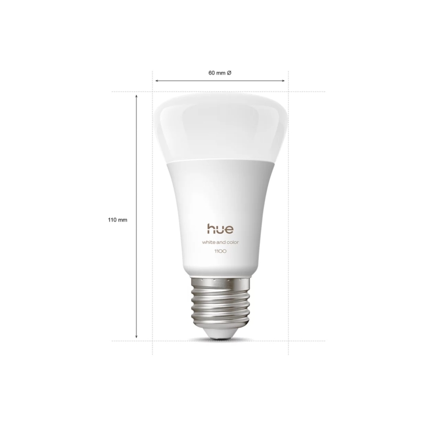 Pack de démarrage Philips Hue WHITE AND COLOR AMBIANCE 2xE27/8,1W 1000-20000K + appareil de connexion