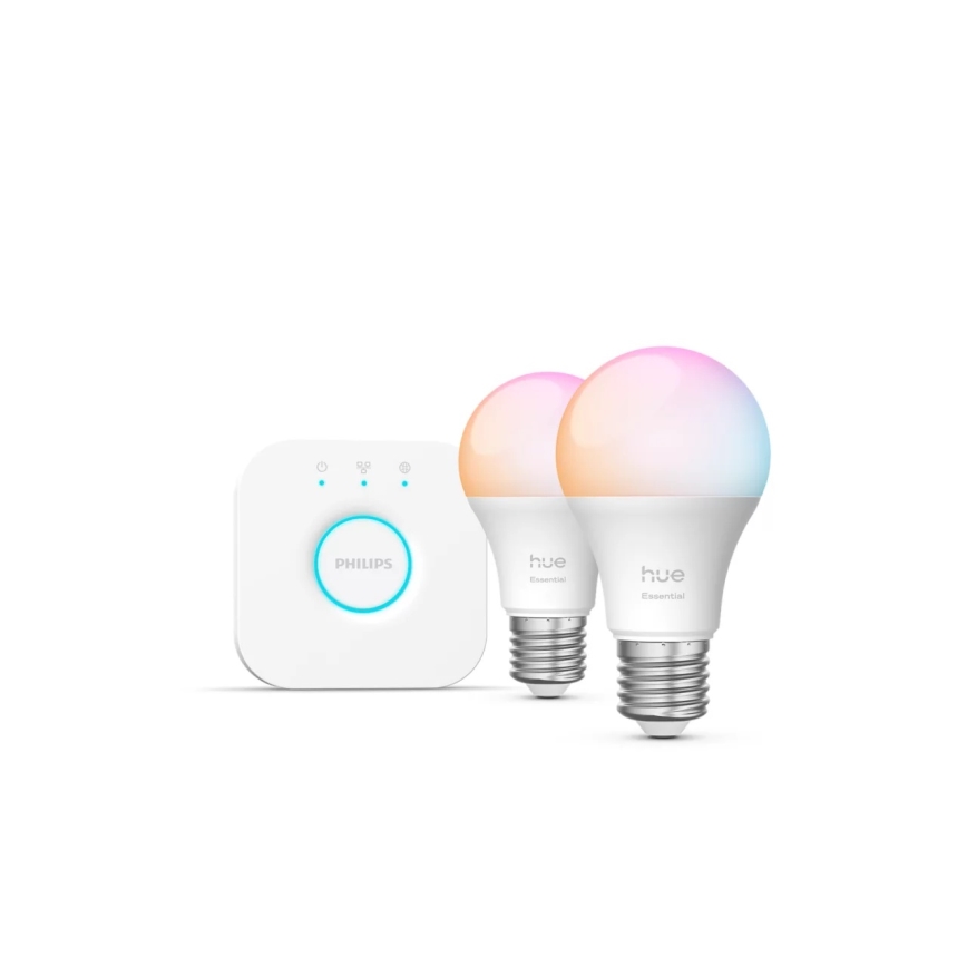 Kit de démarrage Philips Hue White And Color Ambiance Essential 2xE27/8W/230V 2200-6500K + passerelle de connexion