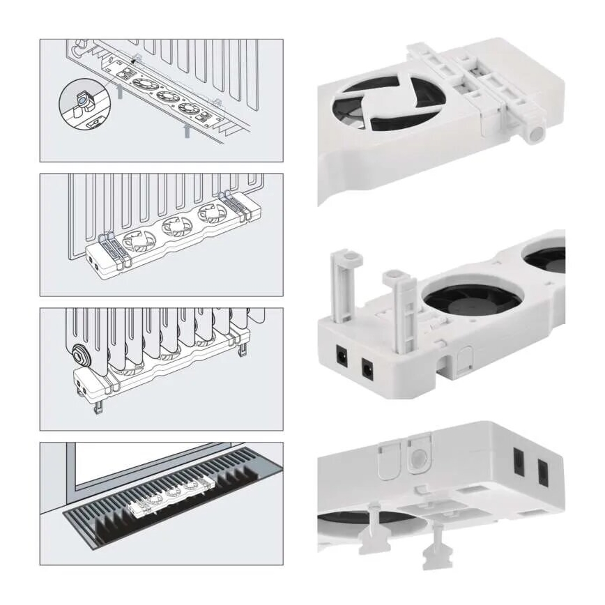Kit d'extension pour ventilateur de radiateur 5V blanc