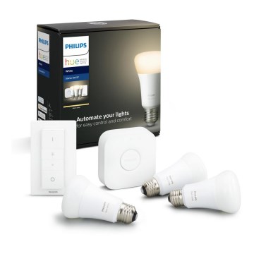 Kit di avviamento Philips Hue STARTER KIT WHITE 3xE27/9W 2700K + Hue Bridge e Dimmer Switch