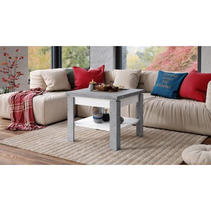 Klappbarer Couchtisch mit Ablage LIA grau/weiß
