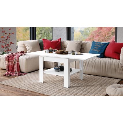 Klappbarer Couchtisch mit Ablage LIA weiß