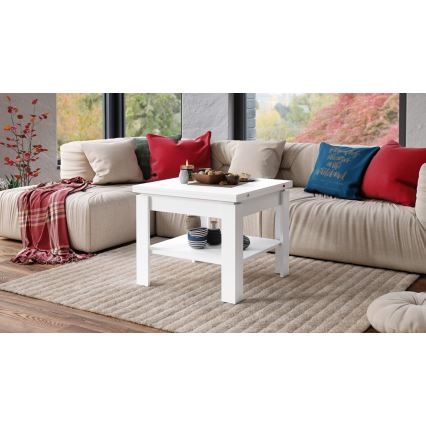 Klappbarer Couchtisch mit Ablage LIA weiß