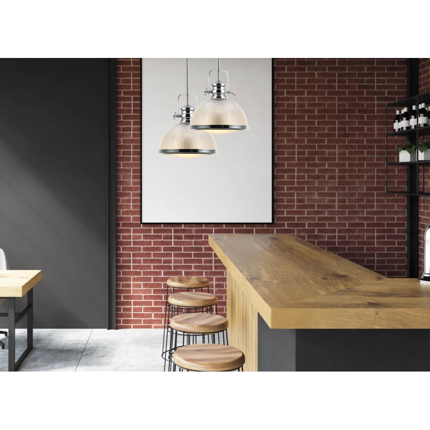 Lampadario on a pole THOR 1xE27/11W/230V cromo lucido