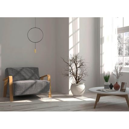 Lampadario a sospensione con filo ARCADE 1xGU10/5W/230V nero/oro