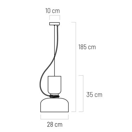 Lampadario a sospensione con filo ABEL 2xE27/11W/230V diametro 28 cm color crema