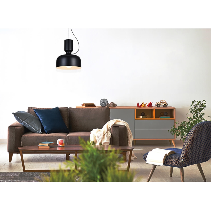 Hängeleuchte ABEL 2xE27/11W/230V Durchschn. 28 cm schwarz