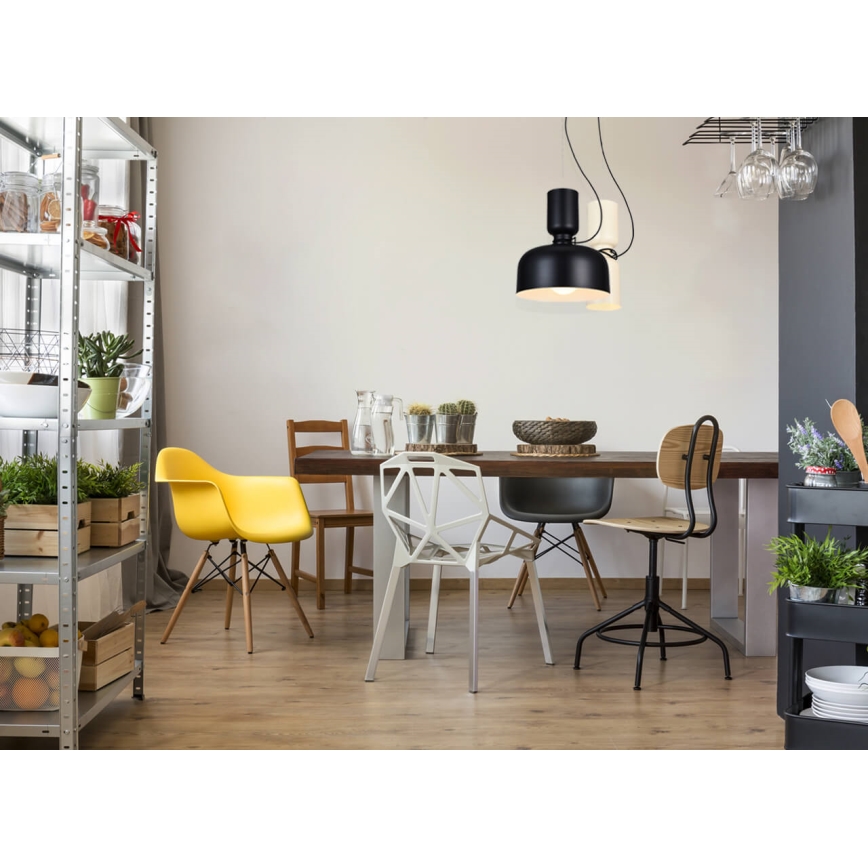Lampadario a sospensione con filo ABEL 2xE27/11W/230V diametro 13 cm color crema