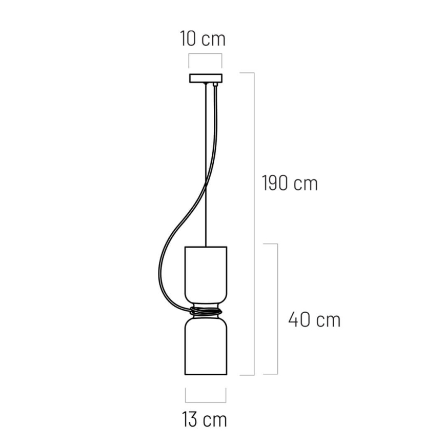 Lampadario a sospensione con filo ABEL 2xE27/11W/230V diametro 13 cm color crema
