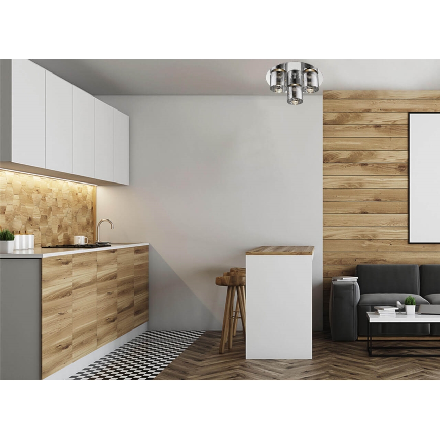 LED-Deckenleuchte 3xLED/5W/230V Chrom Hochglanz