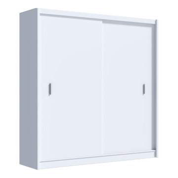 Kleiderschrank mit Schiebetüren SAPHIRA 203x215 cm Weiß