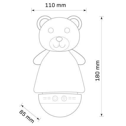 Kleine LED-RGB-Nachtleuchte für Kinder mit Melodie 3xAAA/5V Bär