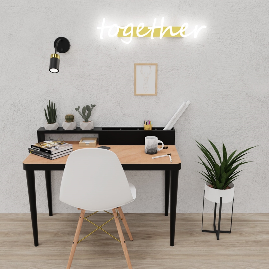 Kleine Wandlampe JOKER 1xGU10/8W/230V schwarz/golden