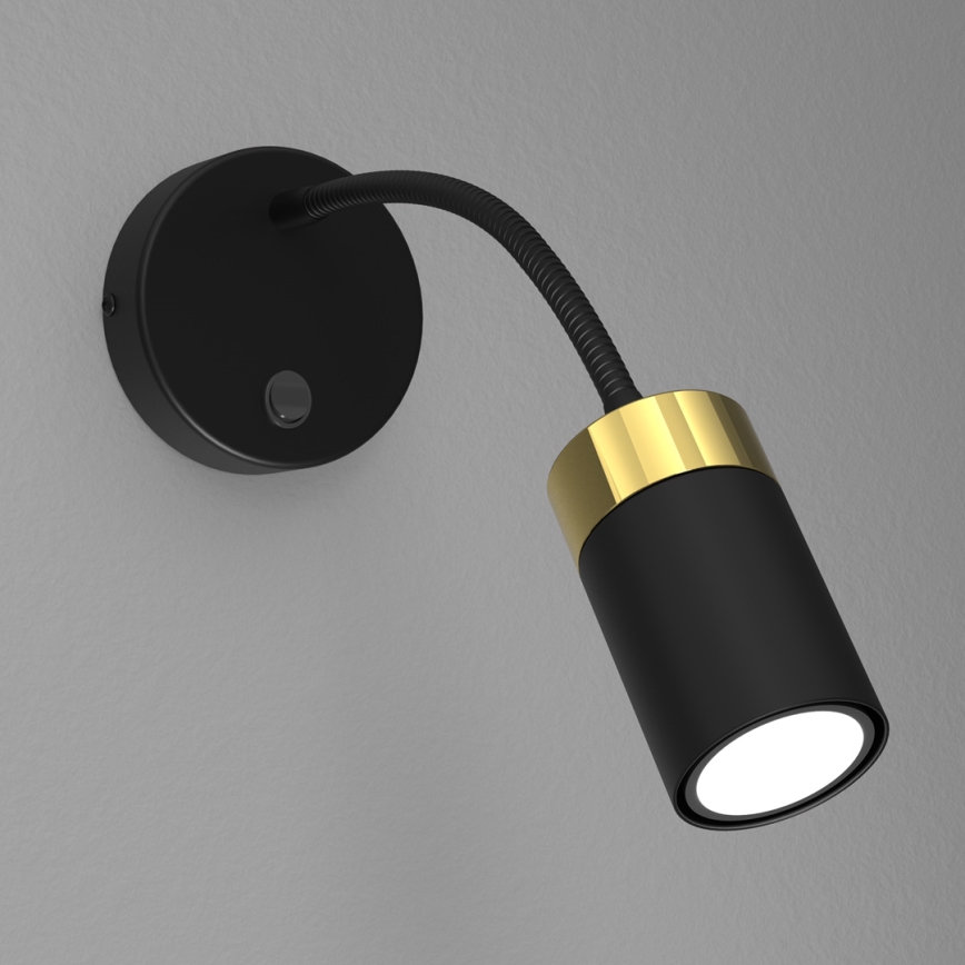 Kleine Wandlampe JOKER 1xGU10/8W/230V schwarz/golden
