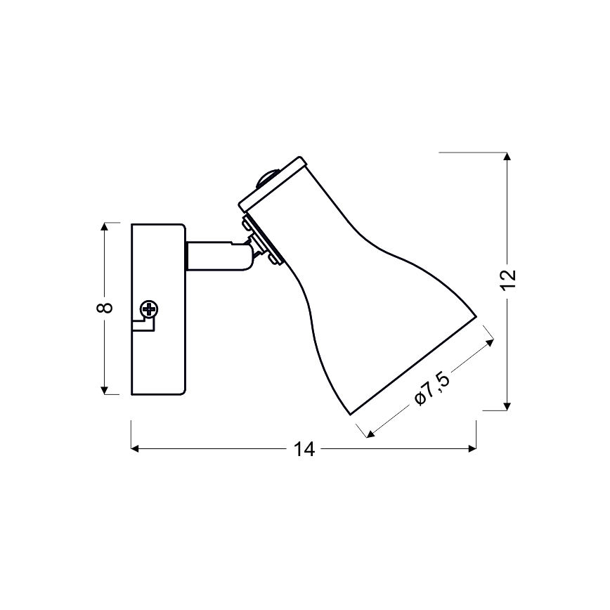 Kleine Wandlampe JULIE 1xE14/40W/230V grau