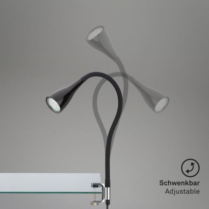 Klemmleuchte 1xGU10/3W/230V schwarz