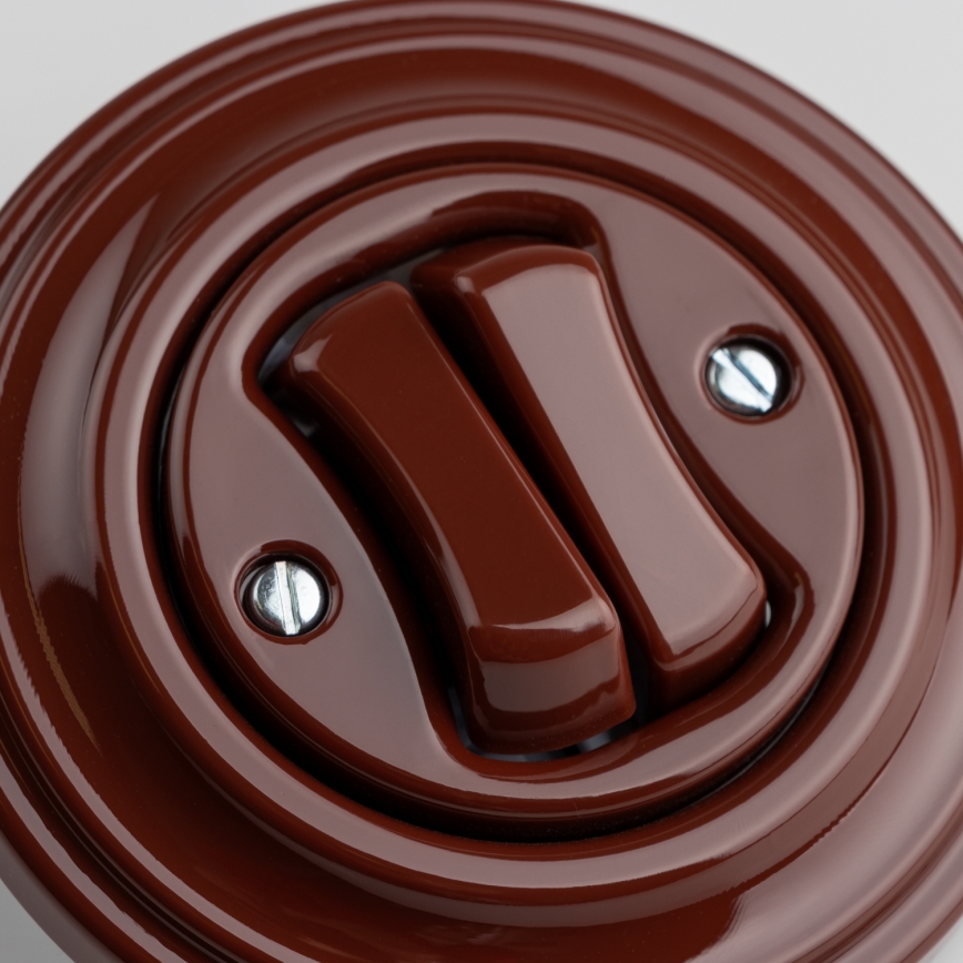 Kliklap - Bouton double rétro à cadre marron