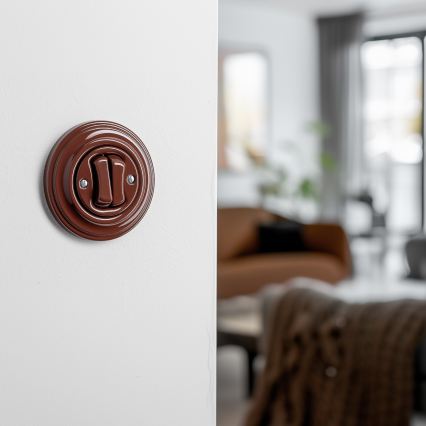 Kliklap - Bouton double rétro à cadre marron