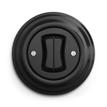 Kliklap - Bouton double rétro avec cadre, finition noire