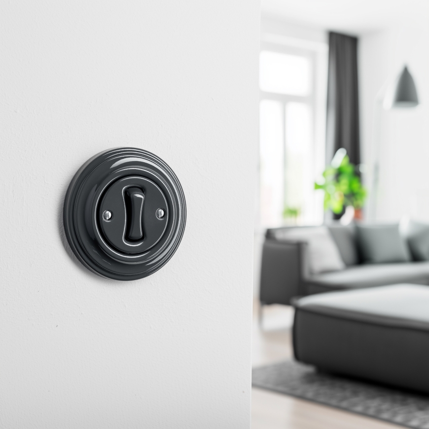 Kliklap - Bouton rétro avec cadre anthracite