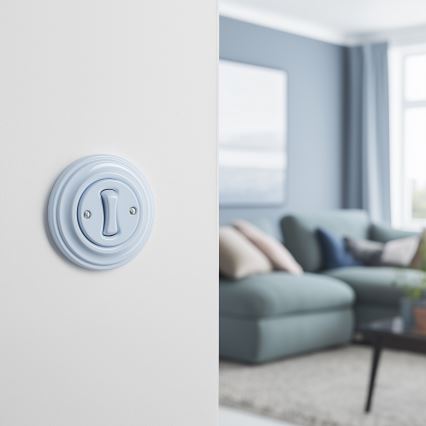 Kliklap - Bouton rétro avec cadre bleu