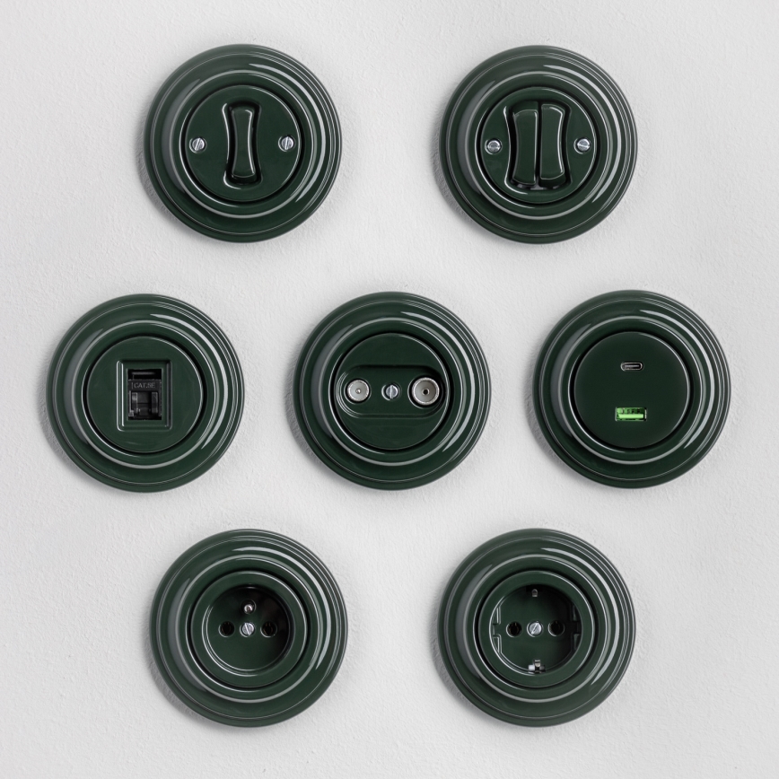 Kliklap - Bouton rétro avec cadre vert