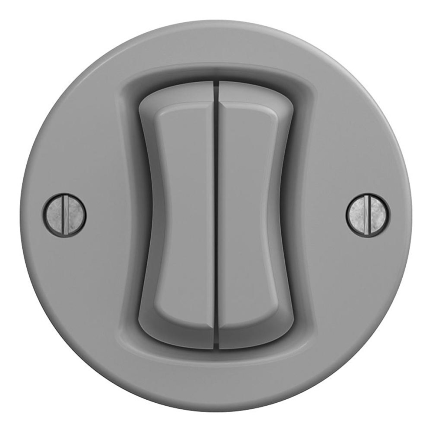 Kliklap - Doppio pulsante retrò senza cornice, grigio