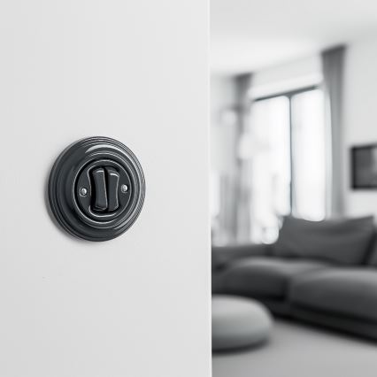 Kliklap - Double poussoir rétro avec cadre anthracite