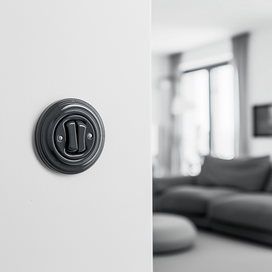 Kliklap - Double poussoir rétro avec cadre anthracite