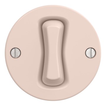 Kliklap - Interrupteur à bouton-poussoir rétro sans cadre, vieux rose