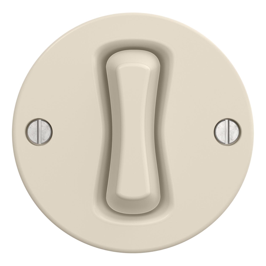 Kliklap - Interrupteur croisé rétro sans cadre n° 7 beige