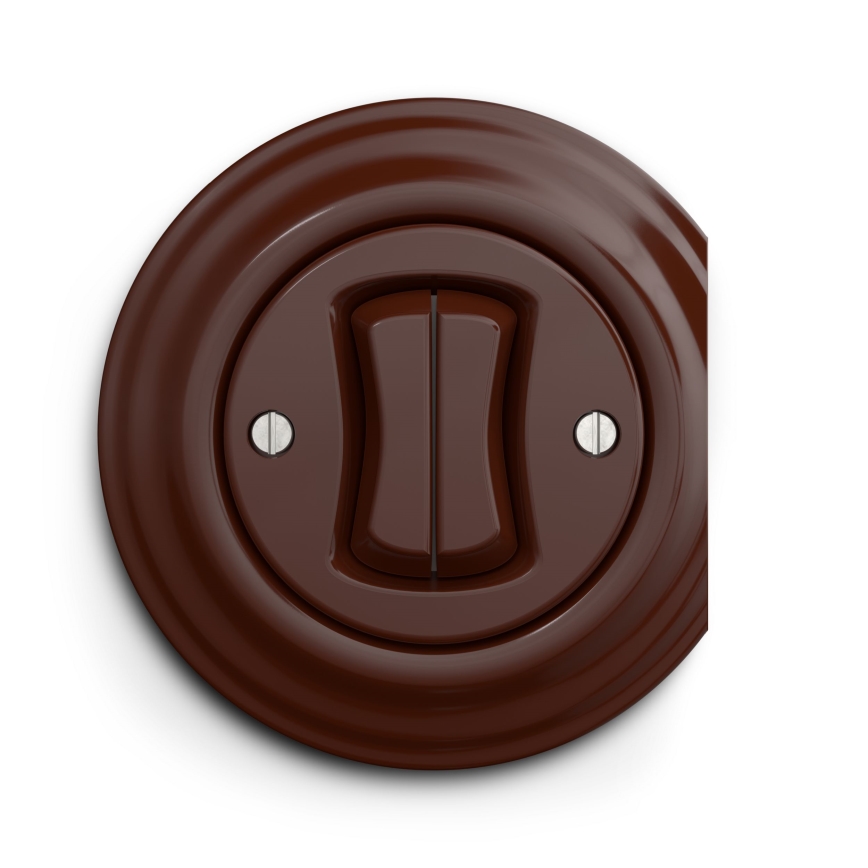 Kliklap - Interrupteur d'escalier double vintage n° 6+6 marron